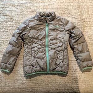 The North Face Winter Coat Girls Size XS Gray & Teal Puffer Jacket
